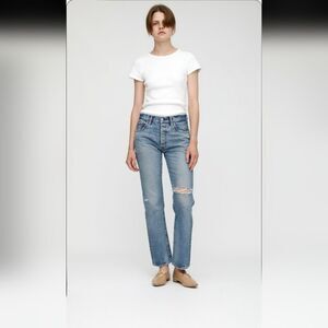 Moussy Vintage Button Fly Distressed Jeans